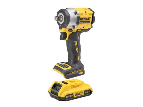 DEWALT DCF921D2T-GB DCF921D2T XR BL 1/2in Impact Wrench 18V 2 x 2.0Ah Li-ion