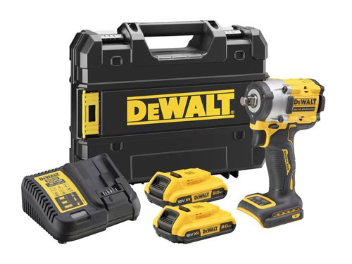 DEWALT DCF921D2T-GB DCF921D2T XR BL 1/2in Impact Wrench 18V 2 x 2.0Ah Li-ion