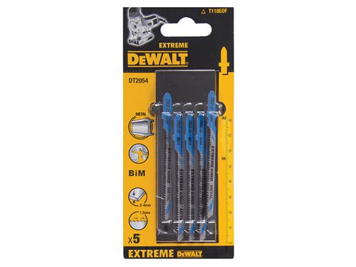 DEWALT DT2054-QZ HSS Metal Cutting Jigsaw Blades Pack of 5 T118EOF