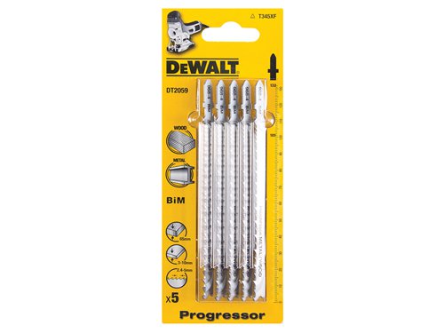 DEWALT DT2059-QZ HCS Progressor Tooth Jigsaw Blades Pack of 5 T345XF