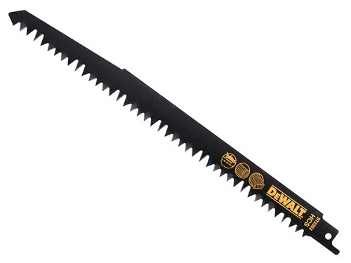 DEWALT DT2352-QZ HCS Reciprocating Blade for Wood, Fast Cuts 240mm x 5/6.5 TPI Pack of 5