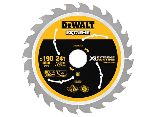 DEWALT DT99562-QZ XR FlexVolt Circular Saw Blade 190 x 30mm x 24T