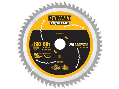 DEWALT DT99564-QZ XR FlexVolt Circular Saw Blade 190 x 30mm x 60T