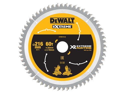 DEWALT DT99570-QZ XR FlexVolt Circular Saw Blade 216 x 30mm x 60T