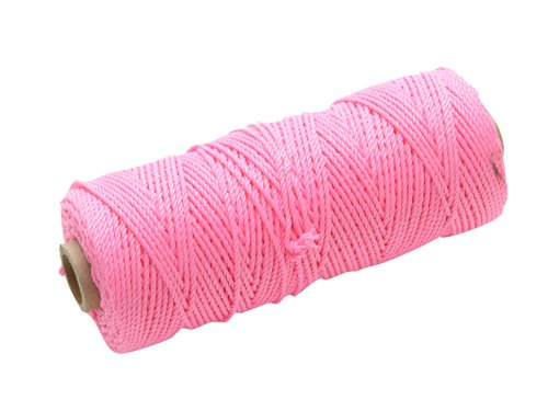 Faithfull  Hi-Vis Nylon Brick Line 100m (330ft) Pink