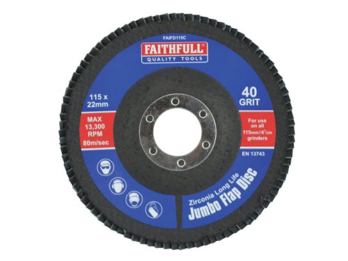 Faithfull  Abrasive Jumbo Flap Disc 115mm Coarse
