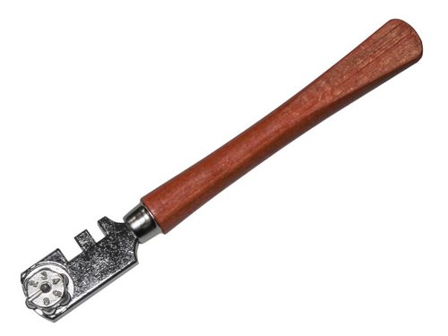 Faithfull 8150A-1 Six Wheel Glasscutter Tungsten Carbide - Wood Handle