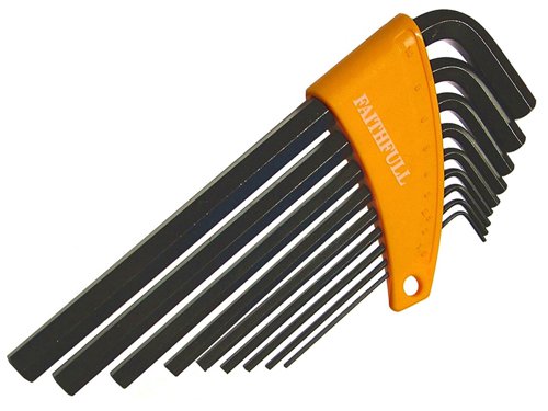Faithfull Long Arm Hex Key Set, 9 Piece (1.5-10mm)