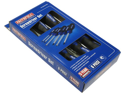 Faithfull  Boxed Soft Grip Screwdriver Set, 6 Piece