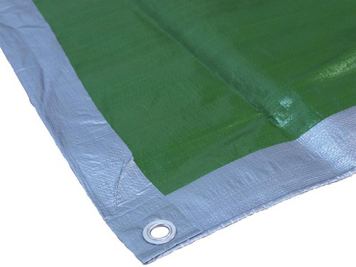 Faithfull  Tarpaulin Green/Silver 5.4 x 3.6m (18 x 12ft) 80gsm