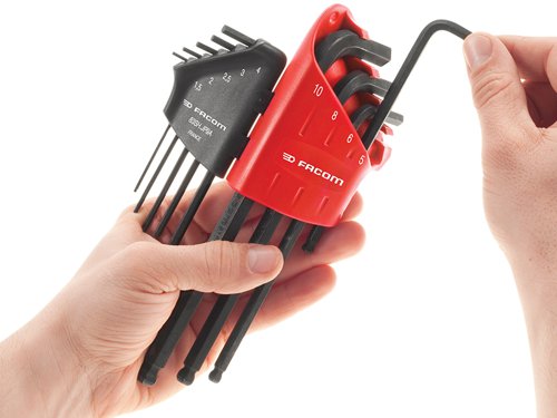 Facom 83H.JP9A 83H.JP9A Hexagon Key Long Arm Set, 9 Piece (1.5-10mm)