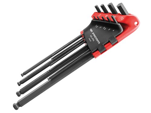 Facom 83S.JP9AL 83S.JP9AL Hex Key Wallet Set, 9 Piece (1.5-10mm)