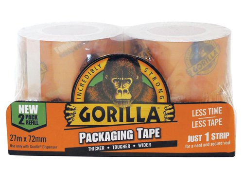 Gorilla Glue 3044821 Gorilla Packaging Tape Refill 72mm x 27m (Pack 2)