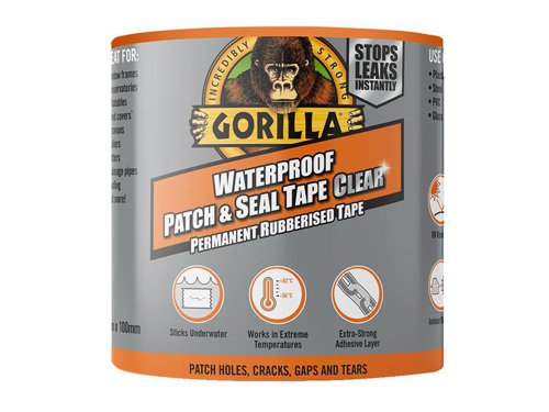 Gorilla Glue 3044751 Gorilla® Waterproof Patch & Seal Tape 100mm x 2.4m Clear