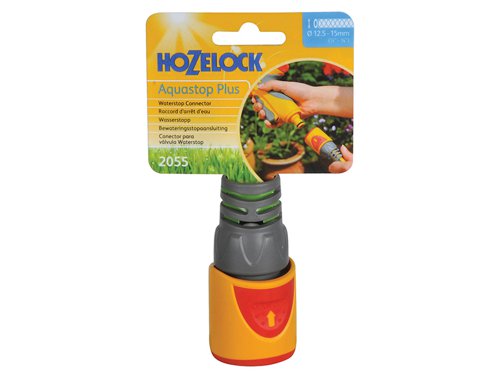 Hozelock 100-000-531 / 2055P0000 2055 AquaStop Plus Hose Connector for 12.5-15mm (1/2-5/8in) Hose