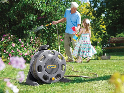 Hozelock 100-000-898 / 2412R0275 2412 30m Freestanding Compact Hose Reel + 25m of 12.5mm Hose