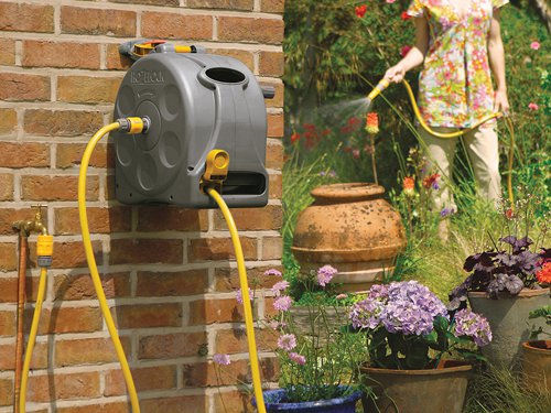 Hozelock 100-000-918 / 2415R0000 2415 25m 2-in-1 Compact Hose Reel + 25m of Starter Hose