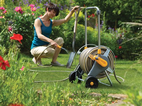 Hozelock 100-000-996 / 2436R0000 2436 60m Metal Pro Hose Cart & 30m of 12.5mm Hose