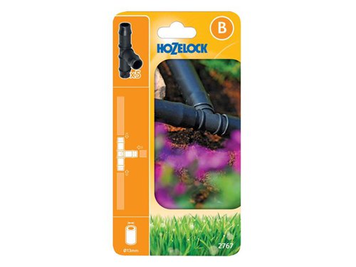 Hozelock 100-001-331 / 2767 0005 2767 T-Piece 13mm (Pack 5)