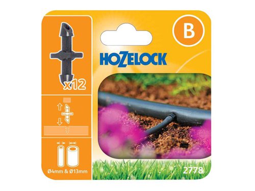 Hozelock 100-001-352 / 2778 0012 2778 Straight Connector 4mm (Pack 12)