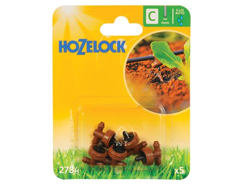 Hozelock 100-001-364 / 2784P0000 2784 In Line Pressure Dripper 4mm (Pack 5)