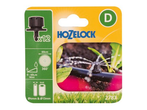 Hozelock 100-001-370 / 2787 0012 2787 End of Line Adjustable Mini Sprinkler 4/13mm (Pack 12)