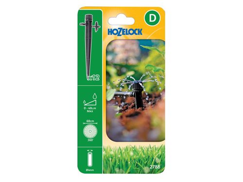 Hozelock 100-001-374 / 2788 0012 2788 End of Line Adjustable Mini Sprinkler on Stake 4mm (Pack 12)