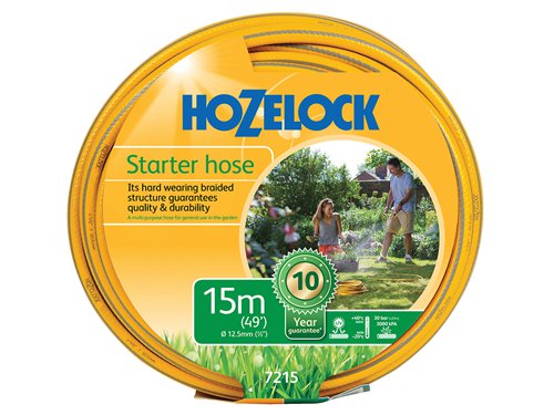 Hozelock 100-002-022 / 7215P0000 7215 Starter Hose 15m 12.5mm (1/2in) Diameter