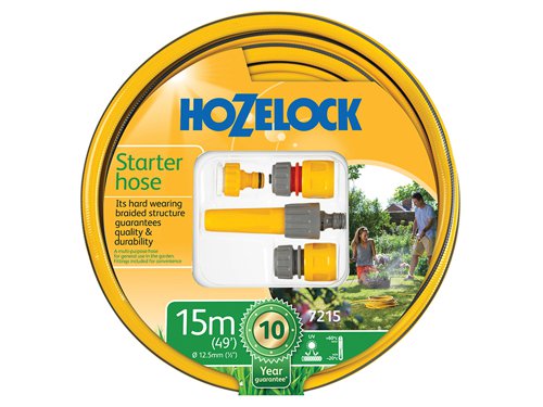 Hozelock 100-002-027 / 7215P9000 7215P Starter Hose Starter Set 15m 12.5mm (1/2in) Diameter