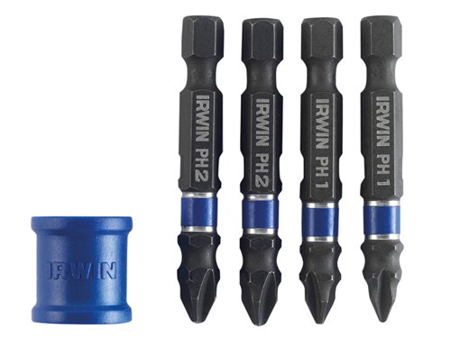 IRWIN® 1923416 Phillips/Pozidriv Impact Magnetic Screwdriver Bit Set, 5 Piece