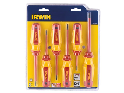 IRWIN® 1951884 VDE Pro Comfort Screwdriver Set, 6 Piece