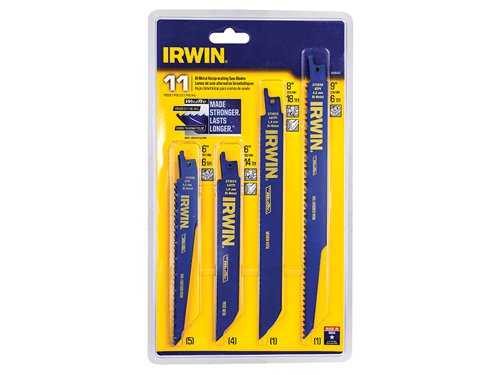 IRWIN® 4935496 Bi-Metal Reciprocating Blade Set, 11 Piece