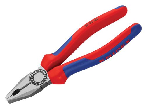 Knipex 03 02 180 SB Combination Pliers Multi-Component Grip 180mm