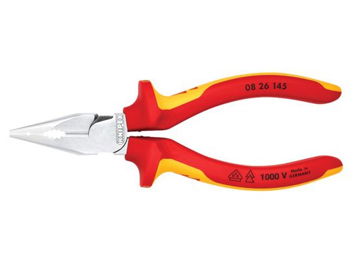 Knipex 08 26 145 SB VDE High Leverage Needle Nose Pliers 145mm
