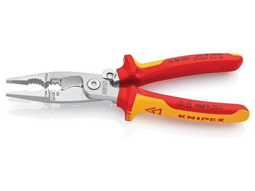Knipex 13 96 200 SB VDE Multifunctional Installation Pliers with Opening Spring 200mm