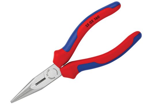 Knipex 25 02 160 SB Snipe Nose Side Cutting Pliers (Radio) Multi-Component Grip 160mm (6.1/4in)