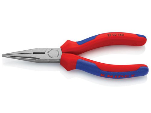 Knipex 25 02 160 SB Snipe Nose Side Cutting Pliers (Radio) Multi-Component Grip 160mm (6.1/4in)