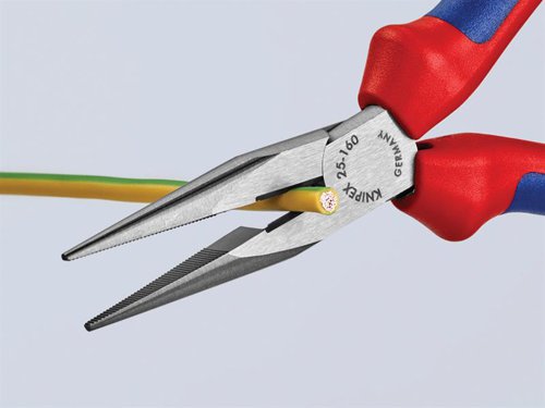 Knipex 25 02 160 SB Snipe Nose Side Cutting Pliers (Radio) Multi-Component Grip 160mm (6.1/4in)