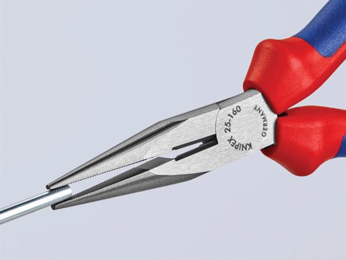 Knipex 25 02 160 SB Snipe Nose Side Cutting Pliers (Radio) Multi-Component Grip 160mm (6.1/4in)