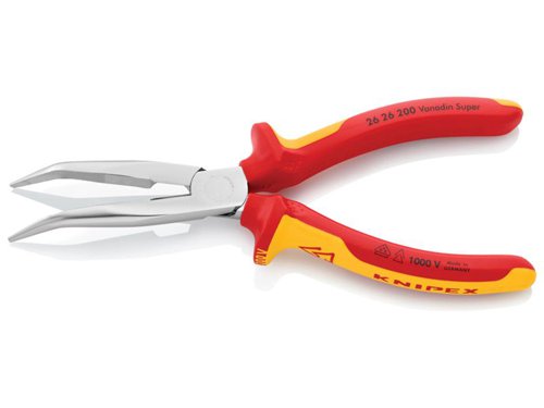 Knipex 26 26 200 SB VDE Long Bent Snipe Nose Side Cutting Pliers 200mm