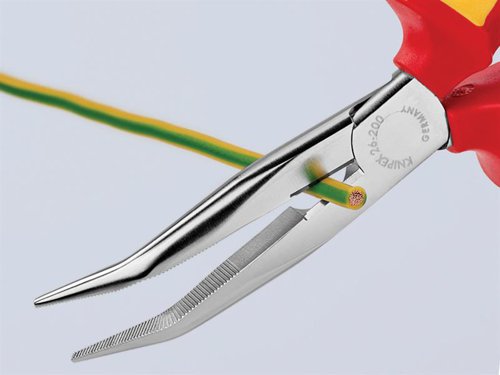 Knipex 26 26 200 SB VDE Long Bent Snipe Nose Side Cutting Pliers 200mm