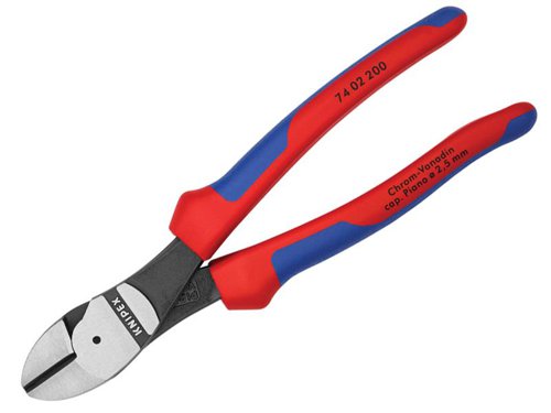 Knipex 74 02 200 SB High Leverage Diagonal Cutters Multi-Component Grip 200mm