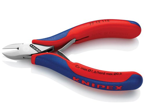 Knipex 77 12 115 Electronics Diagonal Cut Pliers - Round Bevelled 115mm