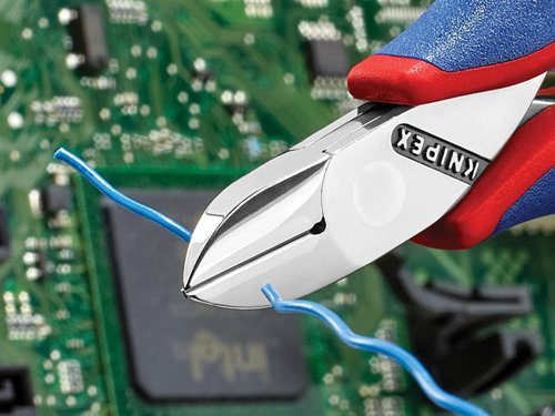 Knipex 77 12 115 Electronics Diagonal Cut Pliers - Round Bevelled 115mm