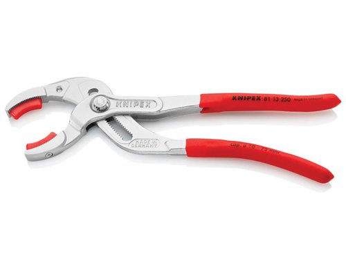Knipex 81 13 250 SB Plastic Pipe Grip Pliers Plastic Jaws Chrome 250mm - 75mm Capacity