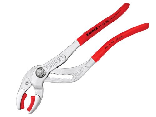 Knipex 81 13 250 SB Plastic Pipe Grip Pliers Plastic Jaws Chrome 250mm - 75mm Capacity