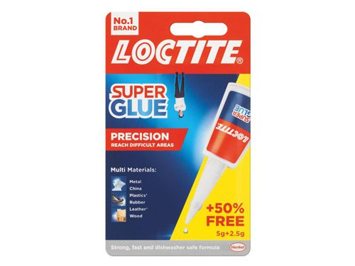 Loctite 2633424 Super Glue Liquid, Precision Bottle 5g + 50% Free
