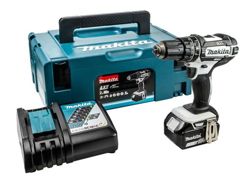 Makita DHP482T1JW DHP482T1JW LXT Black & White Combi Drill 18V 1 x 5.0Ah Li-ion