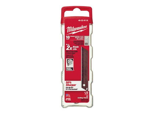Milwaukee Hand Tools 48229118 Snap-Off Blades 18mm (Pack 10)