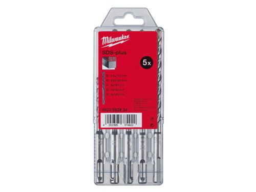 Milwaukee Power Tools 4932352834 SDS Plus M2 Drill Bit 2 Cut Set, 5 Piece